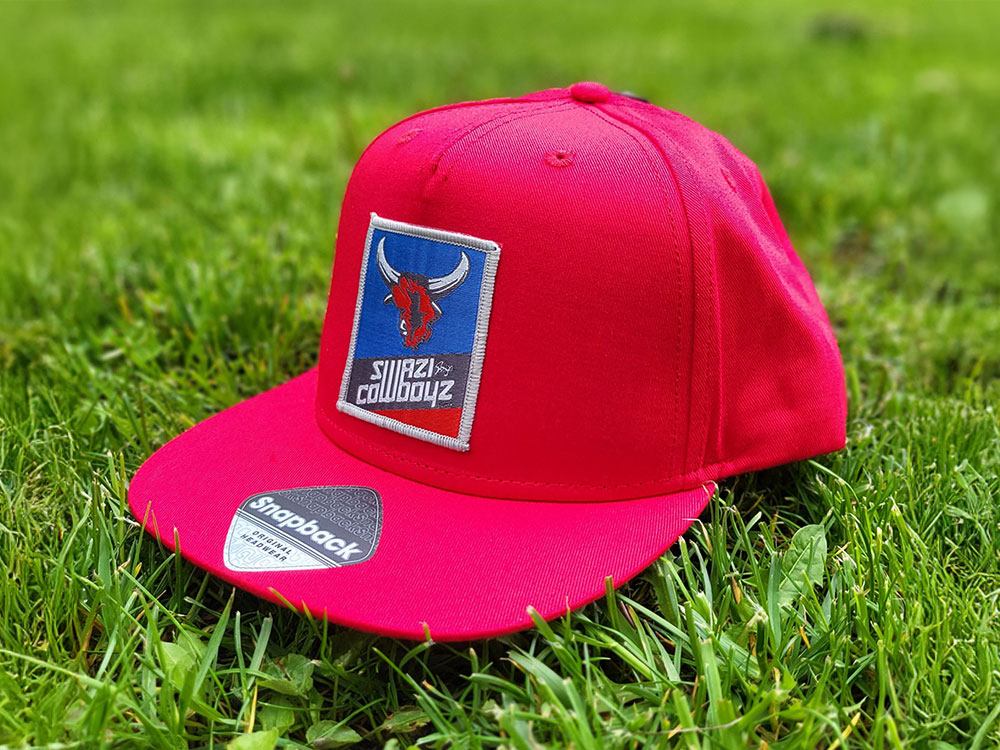 SwaziCowboyz BADGE 5 Panel Snapback Rapper Cap Red